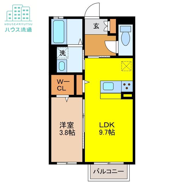 カーサ弥生が丘I(1LDK/2階)の間取り写真
