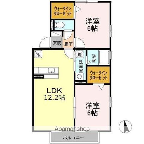 プレミアムタウン A(2LDK/2階)の間取り写真