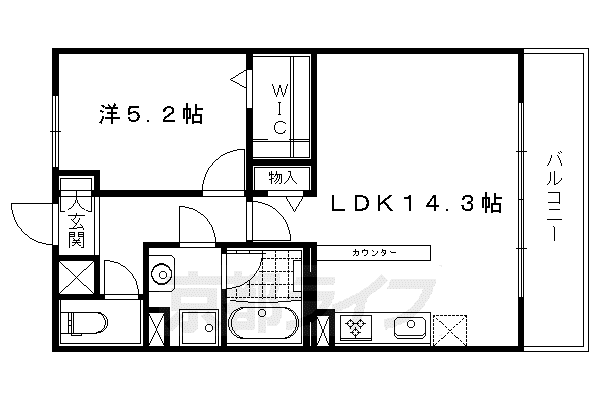 アムール京都仁王門(1LDK/3階)の間取り写真