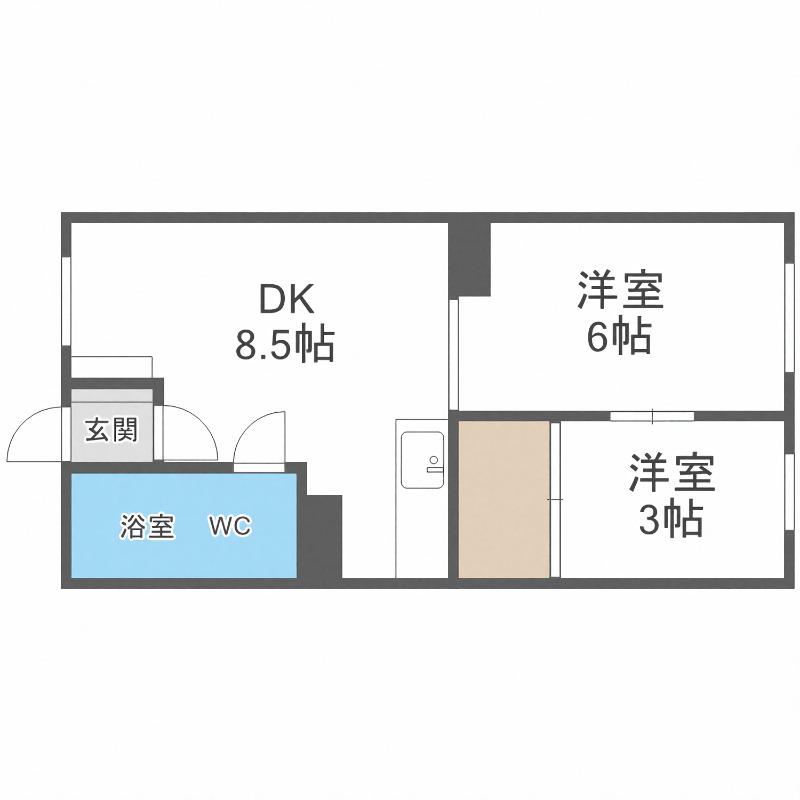 内藤パレス(2DK/2階)の間取り写真