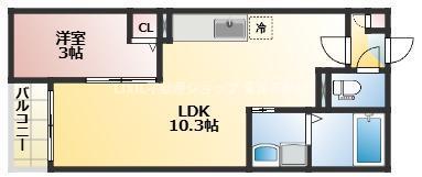 JACK KOTOBUKI I(1LDK/1階)の間取り写真