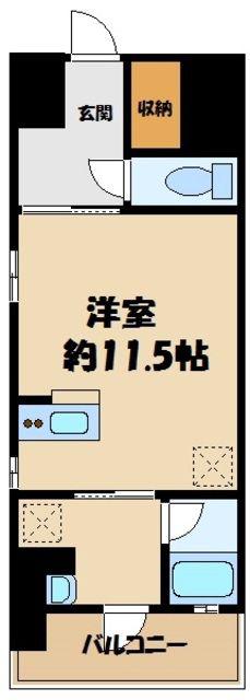 リーフコンフォート本厚木(ワンルーム/9階)の間取り写真