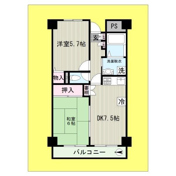 アクアリウス中葛西(2DK/8階)の間取り写真