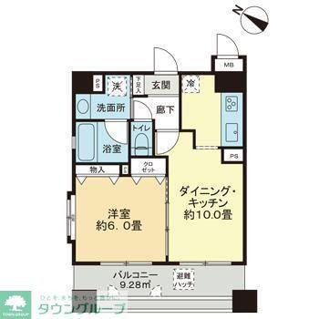 グランステューディオ新中野(1LDK/5階)の間取り写真
