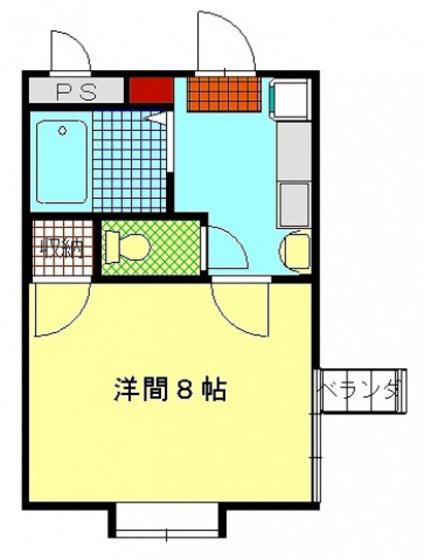 ブランシュ柳町(1K/3階)の間取り写真