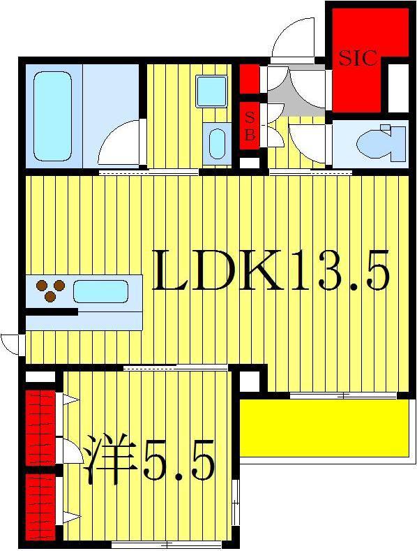 ルーチェウィルIII(1LDK/2階)の間取り写真