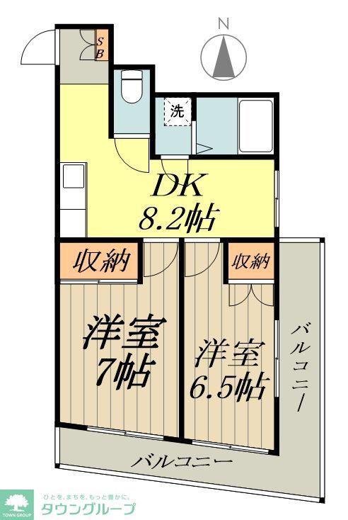 パラスト高円寺(2DK/1階)の間取り写真