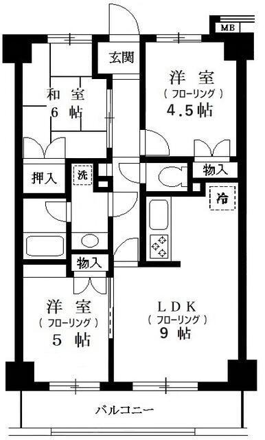 ロイヤルマリーンハイム(3DK/3階)の間取り写真