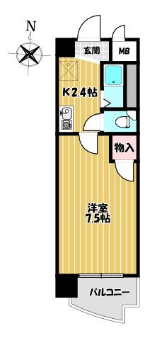 ニューライフビル(1K/4階)の間取り写真
