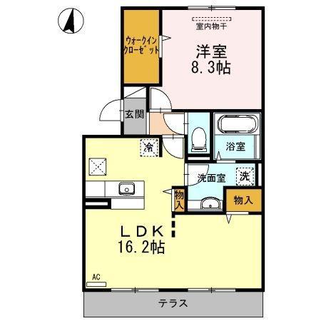 グランシャリオG(1LDK/1階)の間取り写真