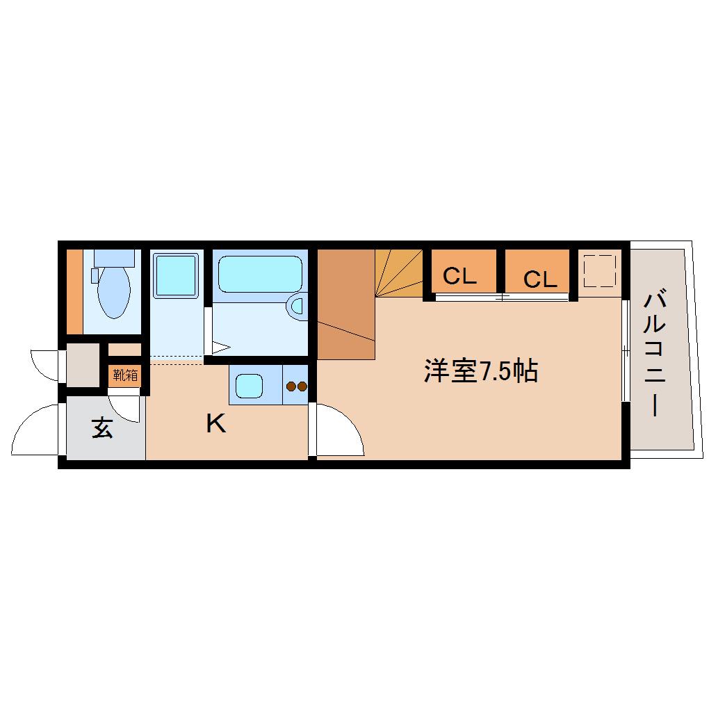 レオパレス佐保川(1K/2階)の間取り写真