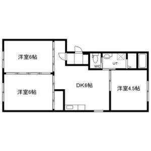 エスカイア24軒(3DK/4階)の間取り写真