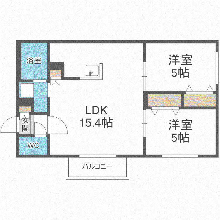 ラ・フォルテ北円山(2LDK/4階)の間取り写真