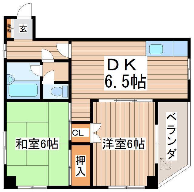 ファミールボーン21(2DK/3階)の間取り写真