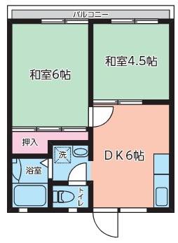 森ハイツ(2DK/2階)の間取り写真