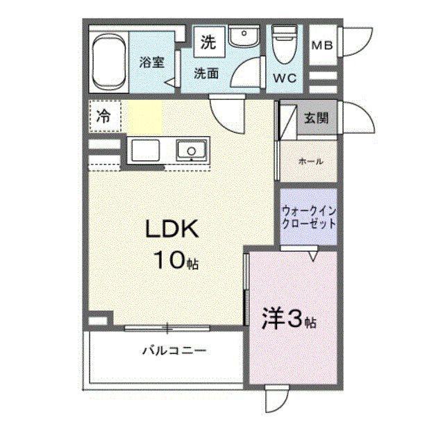 東羽衣6丁目アパート(1LDK/3階)の間取り写真