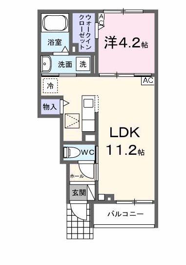 リファインV(1LDK/1階)の間取り写真
