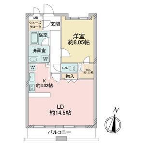 GRAN DUKE 鈴鹿(1LDK/15階)の間取り写真