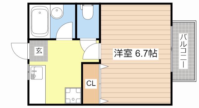 ハスアーユ(1K/2階)の間取り写真