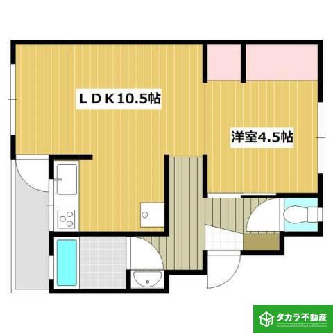 東和荘A棟(1LDK/4階)の間取り写真