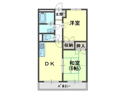 コスモハイツ(2DK/1階)の間取り写真