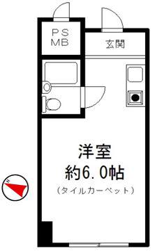朝日九段マンション(ワンルーム/11階)の間取り写真