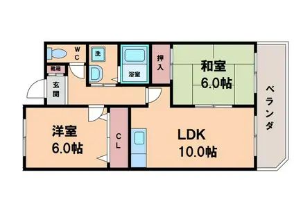 コウジィコート大南(2LDK/6階)の間取り写真