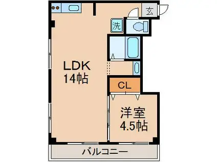 京成本線 千住大橋駅 徒歩6分 3階建 築34年(1LDK/2階)の間取り写真