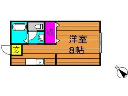 ジョイ福田A棟(1K/2階)の間取り写真