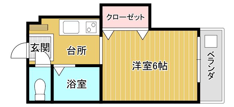 スタジオM(1K/3階)の間取り写真