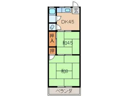 池尻マンション有本(2DK/3階)の間取り写真