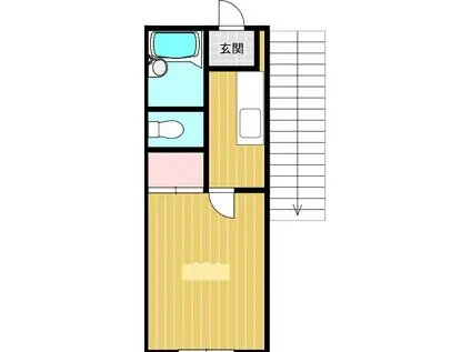 西口ハイム35(1K/2階)の間取り写真