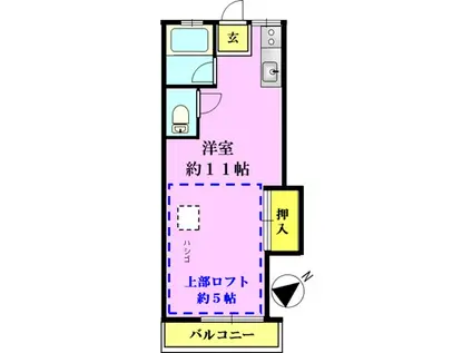 メゾンエトワール(ワンルーム/2階)の間取り写真