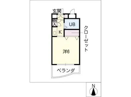 ジョイフル尼ケ坂(1K/4階)の間取り写真