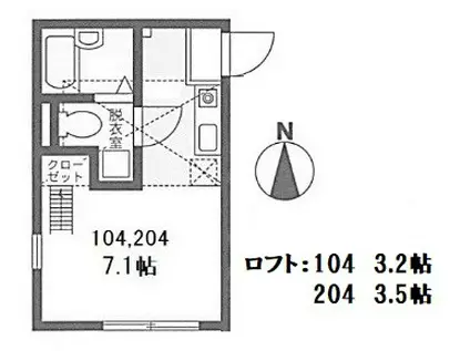 ハーミットクラブハウス西横浜Ⅲ(ワンルーム/1階)の間取り写真