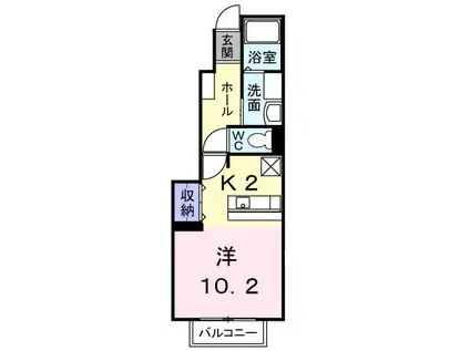 ファインポニーA(ワンルーム/1階)の間取り写真