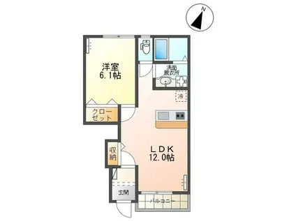 NIVO FLEURII(1LDK/1階)の間取り写真