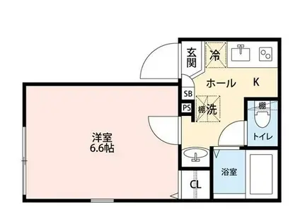 ライフタウン東長崎(1K/4階)の間取り写真
