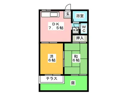 CRESCENDO SAKAI(2DK/1階)の間取り写真