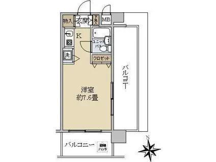 アクシルコート桜台(ワンルーム/11階)の間取り写真