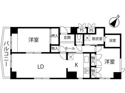 カストール三ノ輪(2LDK/6階)の間取り写真