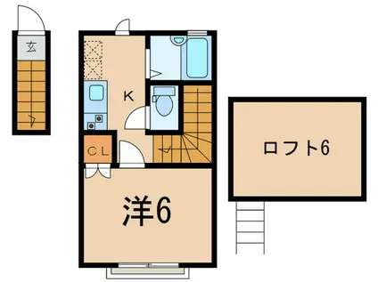 I-AREA太子堂(1K/2階)の間取り写真