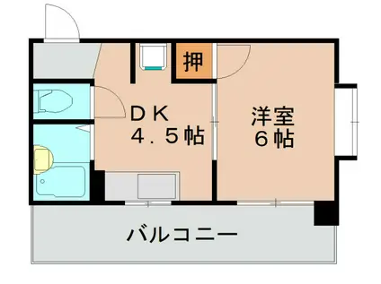 メモリープラザ吉塚(1DK/2階)の間取り写真