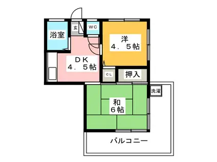 石田コーポレイト(2K/3階)の間取り写真