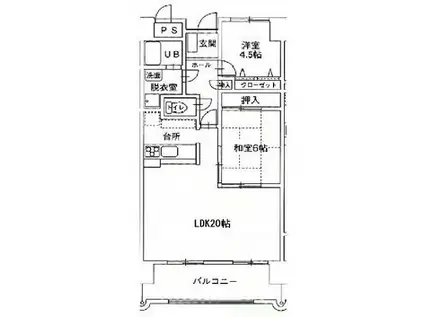 ハーモニー三幸(2LDK/3階)の間取り写真
