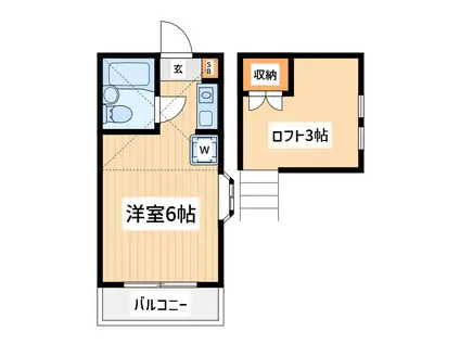 パンシオン鶴見(ワンルーム/2階)の間取り写真