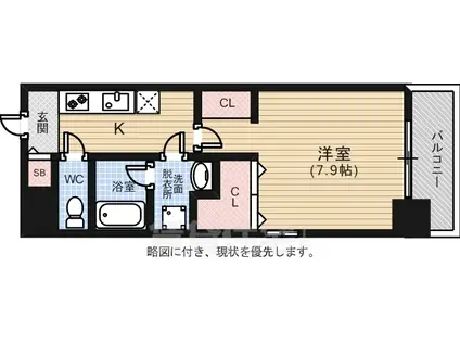 CASA EN Ⅲ(1K/6階)の間取り写真