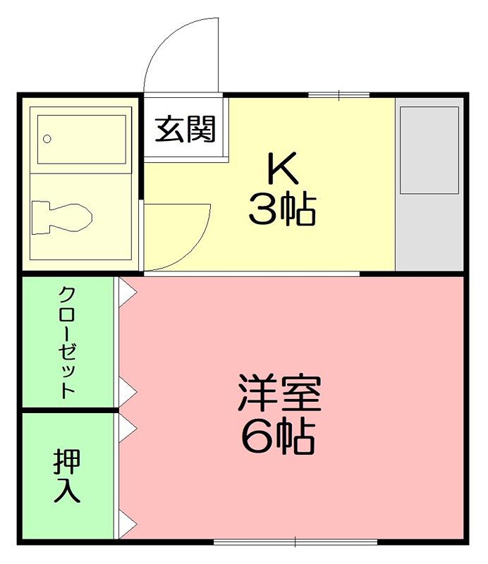 ハイツヴェルヴュー(1K/2階)の間取り写真