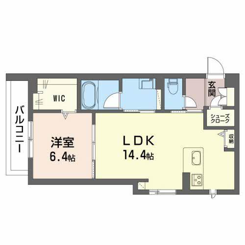 モントレゾール(1LDK/4階)の間取り写真