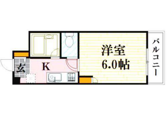 第5ガーデン(1K/3階)の間取り写真